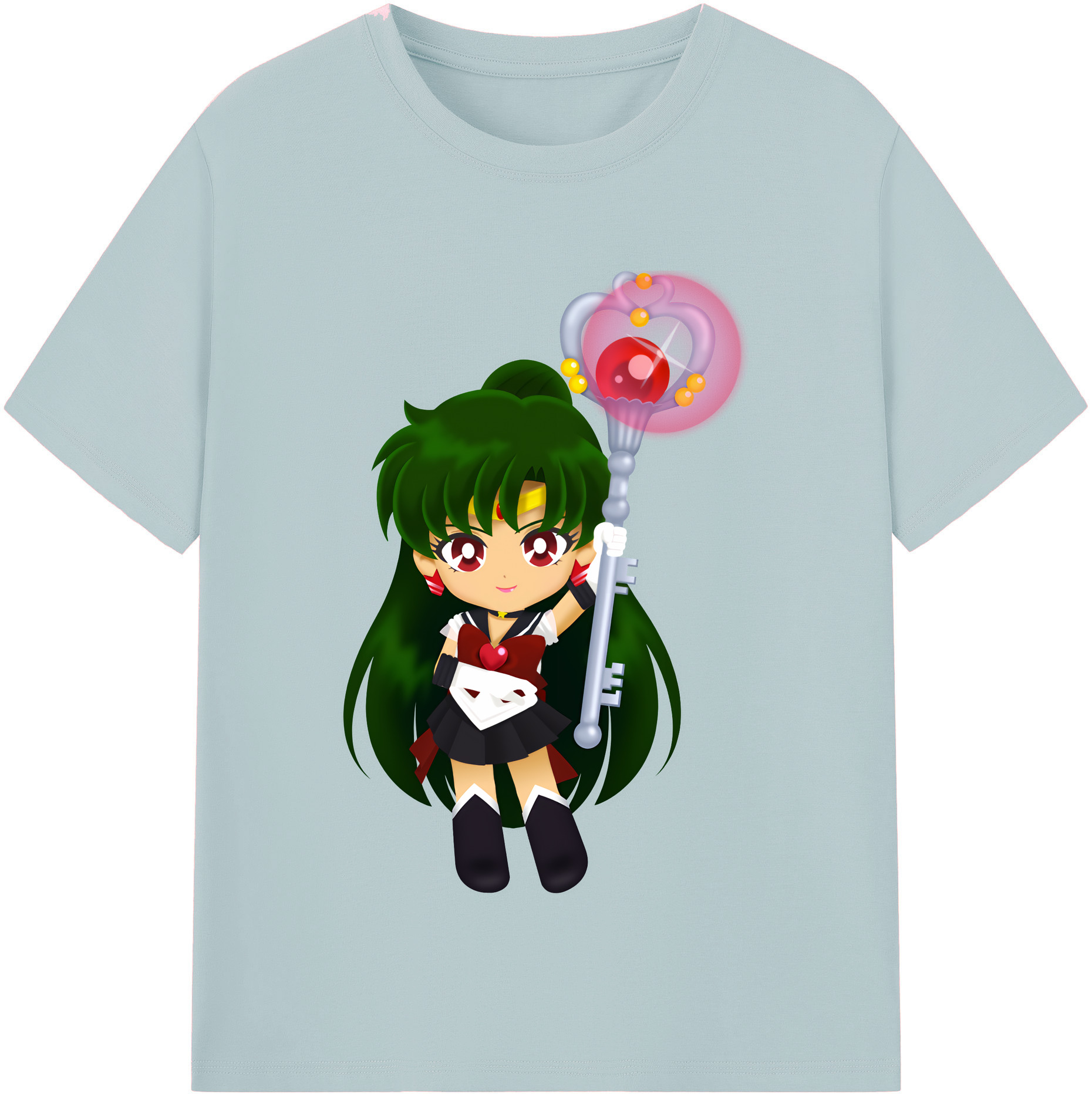 （画像用） 美少女戦士セーラームーン 冥王せつな Sailor Moon Meiou Setsuna 綿100％半袖Tシャツ（フロントプリント）